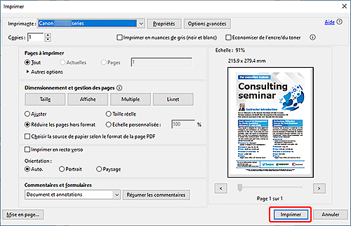 figure : écran Acrobat